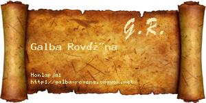 Galba Rovéna névjegykártya